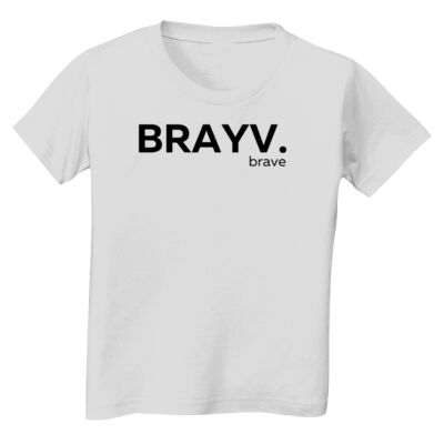 BRAYV- White Toddler Tee (black writing) Thumbnail